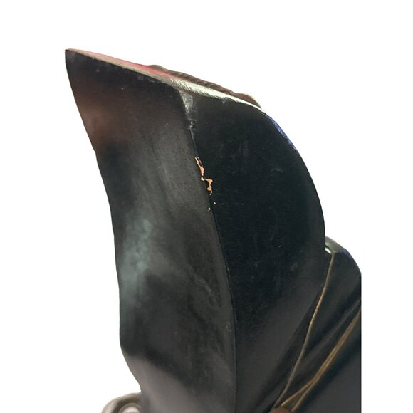 Vintage Haitian Wood Sculpture With Brass Adornments & Earrings Handcrafted - Picture 6 of 13